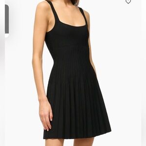 STAUD Ellison pleated knit minidress size S